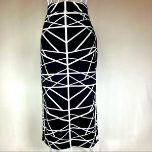 Modern Print Cotton Stretch Pencil Skirt